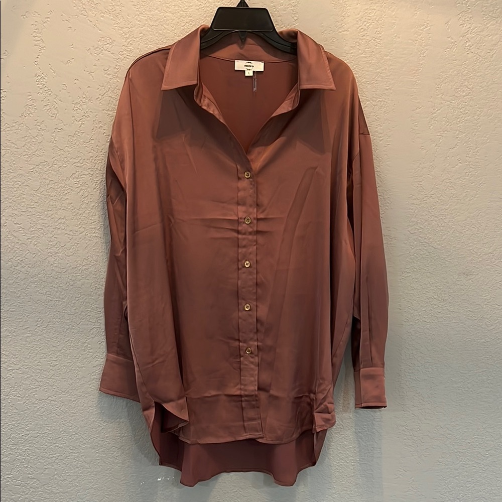 Entro Mauve Relaxed Button Down with Collar